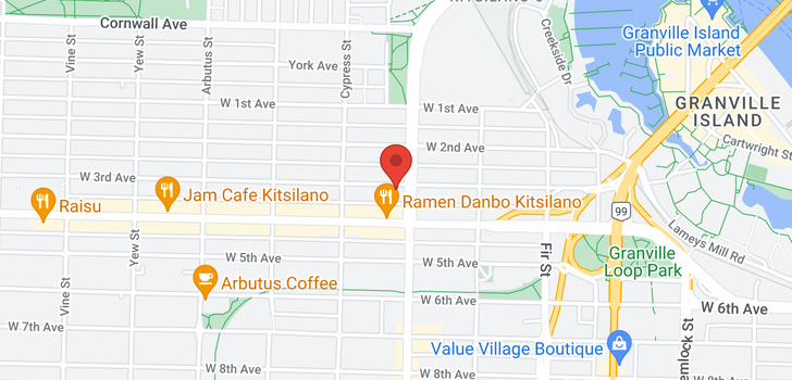 map of 501 1808 W 3RD AVENUE